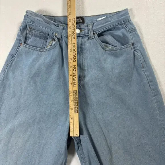 Simple Society Jeans Womens Size 5 27 Light Blue Straight Mom Y2K 90s Vintage OG - Picture 7 of 9